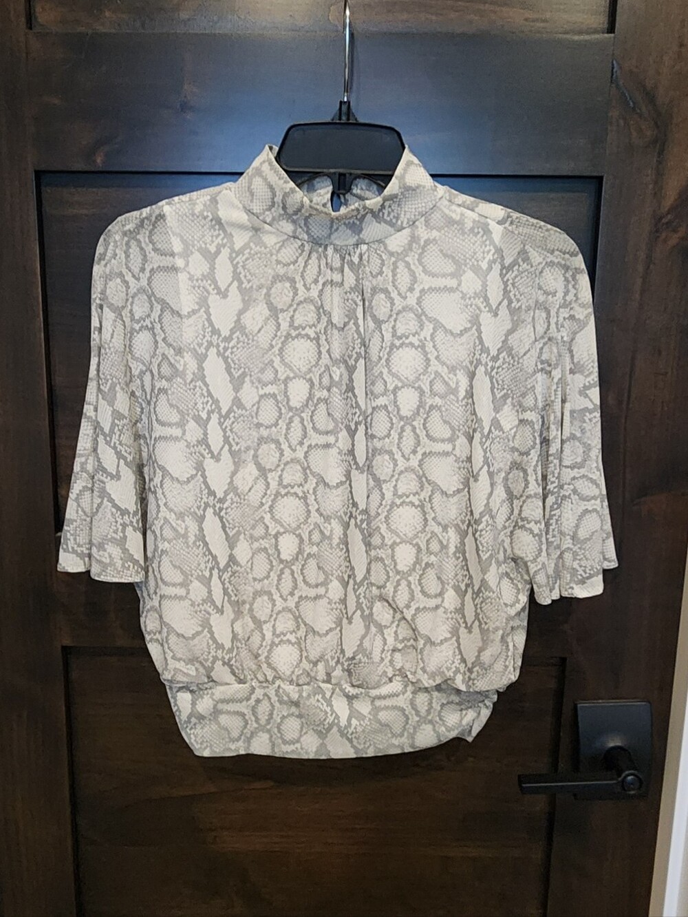 Jennifer Lopez Snakeskin Cropped Blouse